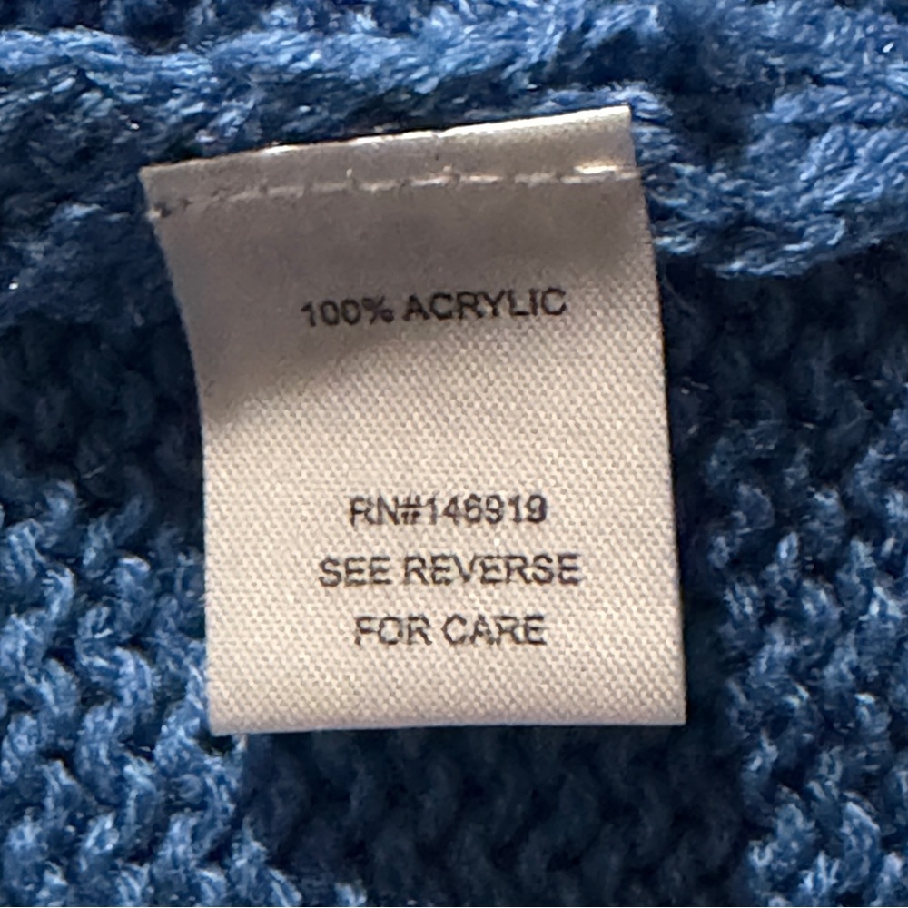 Freshman 1996 Blue Bohemian Fair Isle Medium‎ Cardigan Duster Raglan Sleeves NWT - Picture 11 of 12